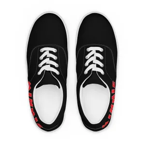 "Minnie" Women’s Lace-up Canvas Shoes in Black