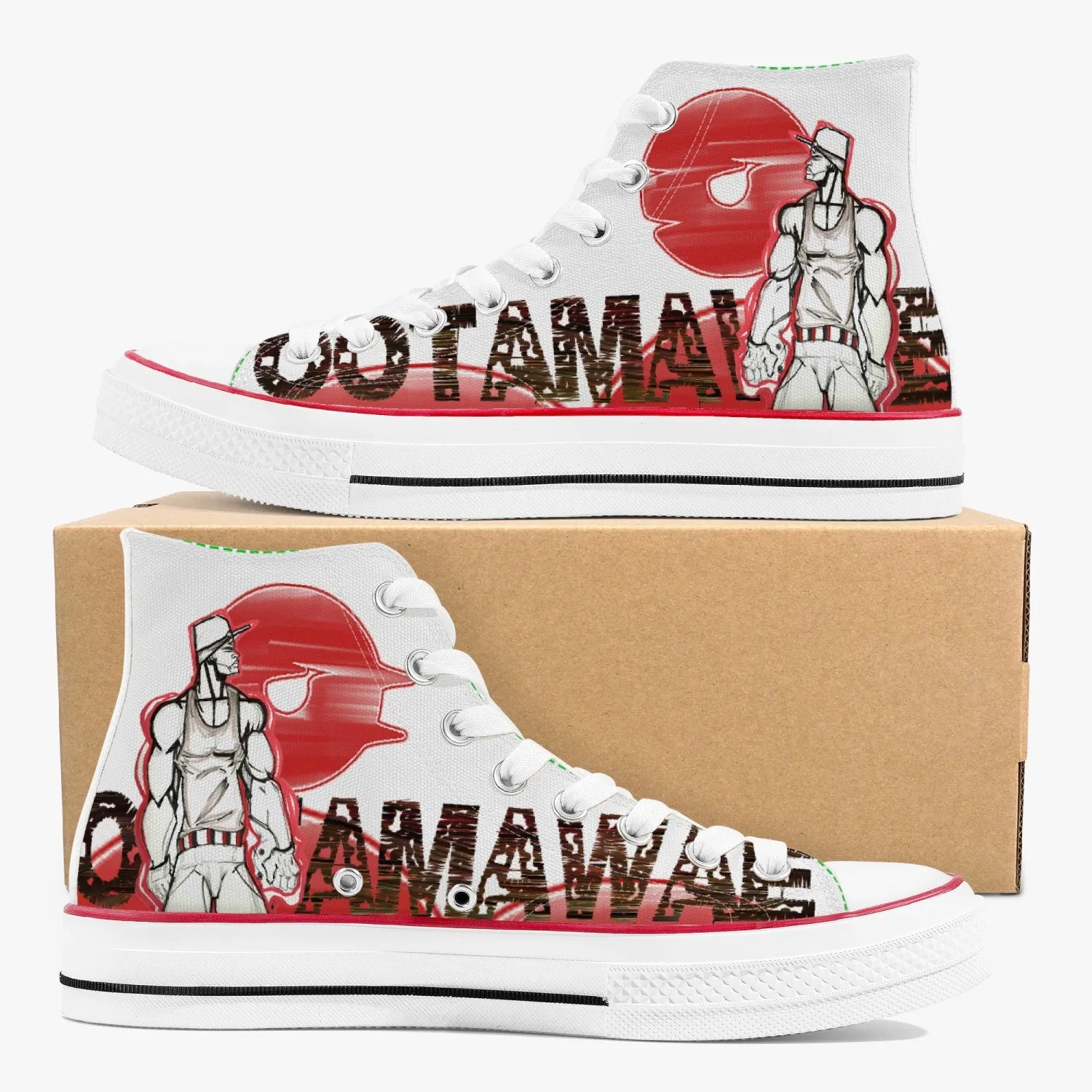 Red Afro Sun Canvas Shoes