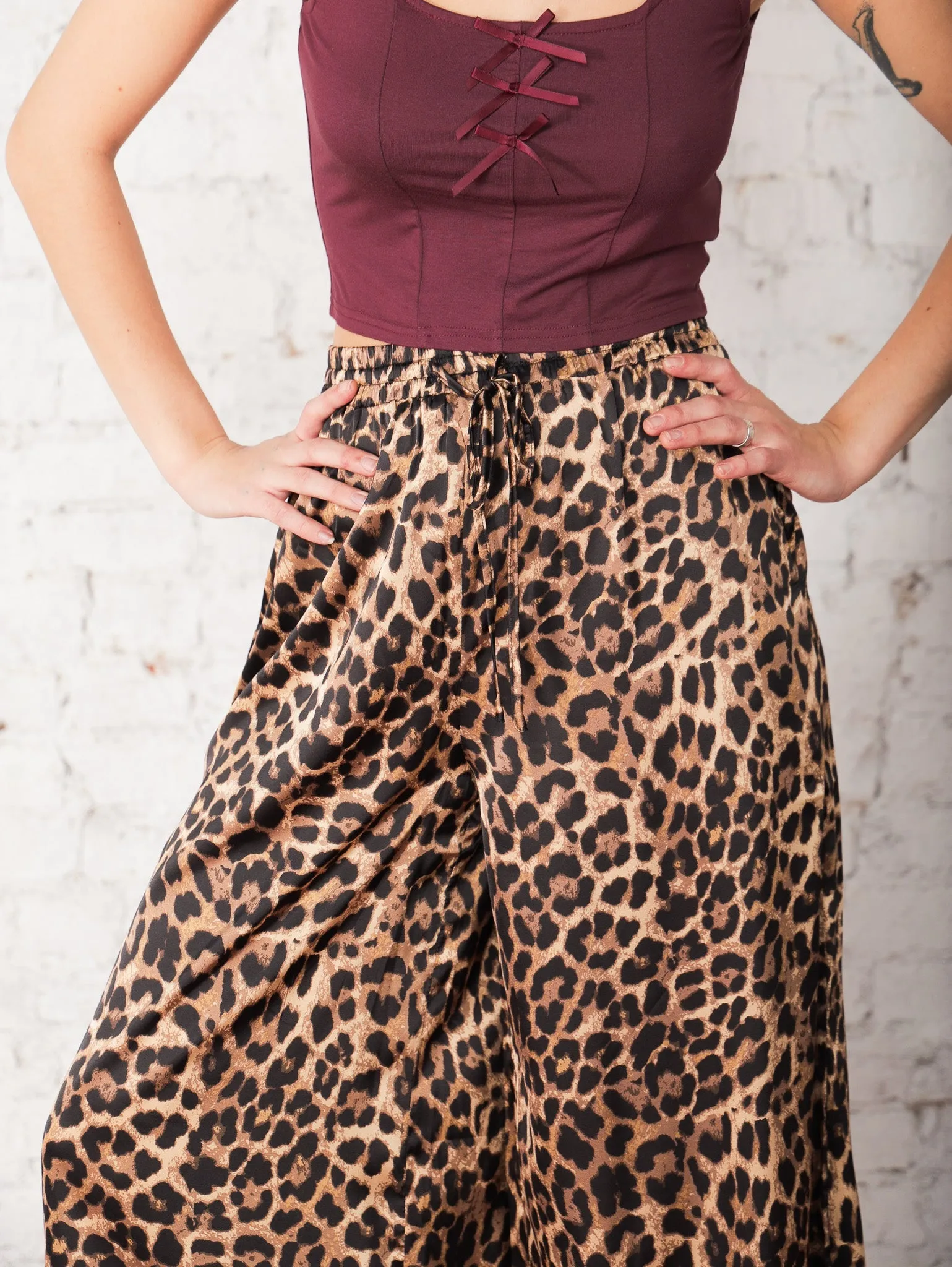 Risa Leopard Satin Pants