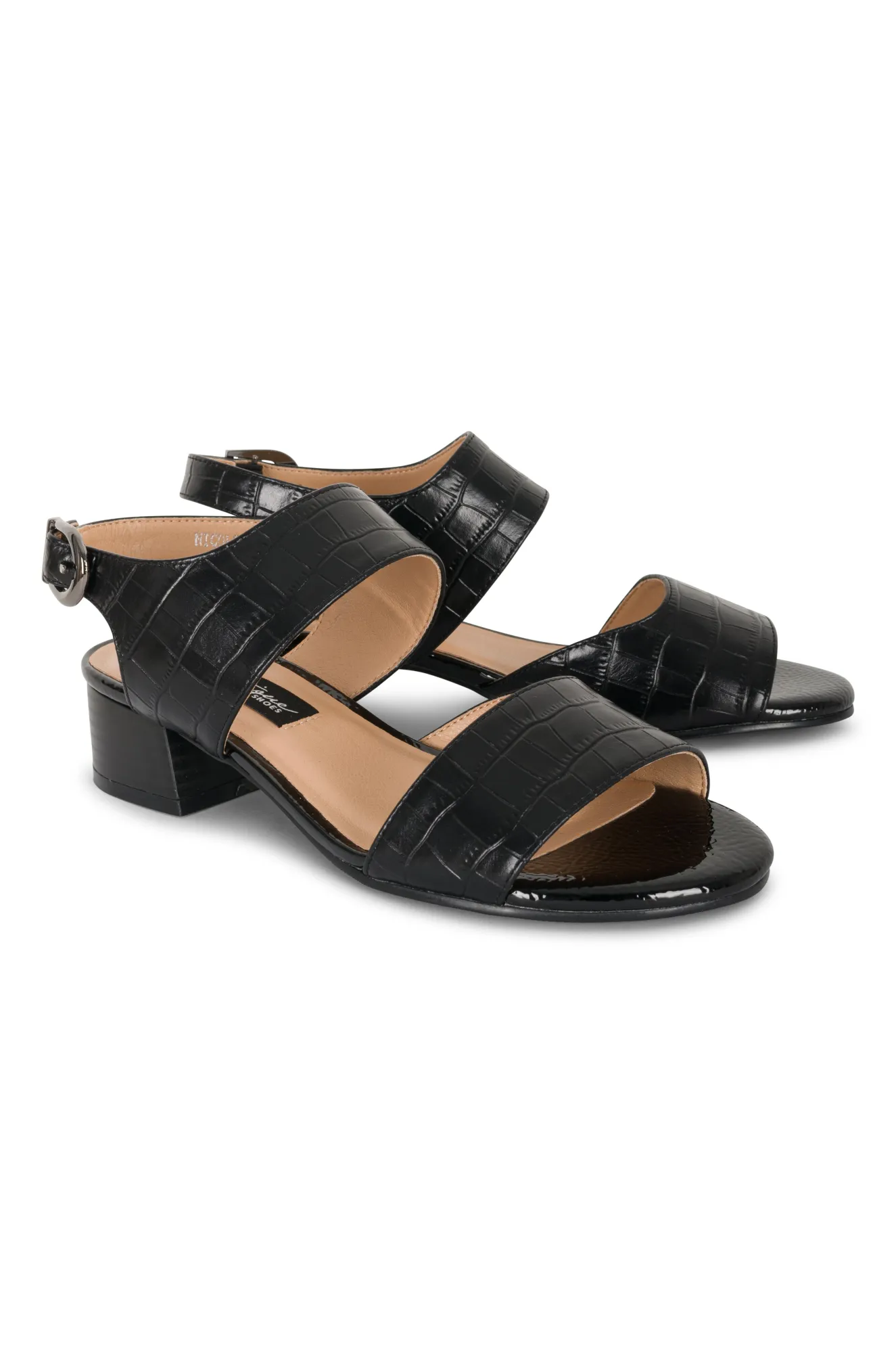 Stylish Leather Sandal | BLACK CROC | NICOLE YY