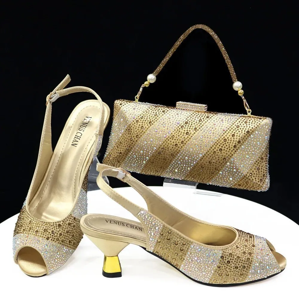 Stylish Soiree: Italian Shoes & Bag Set for Wedding Parties