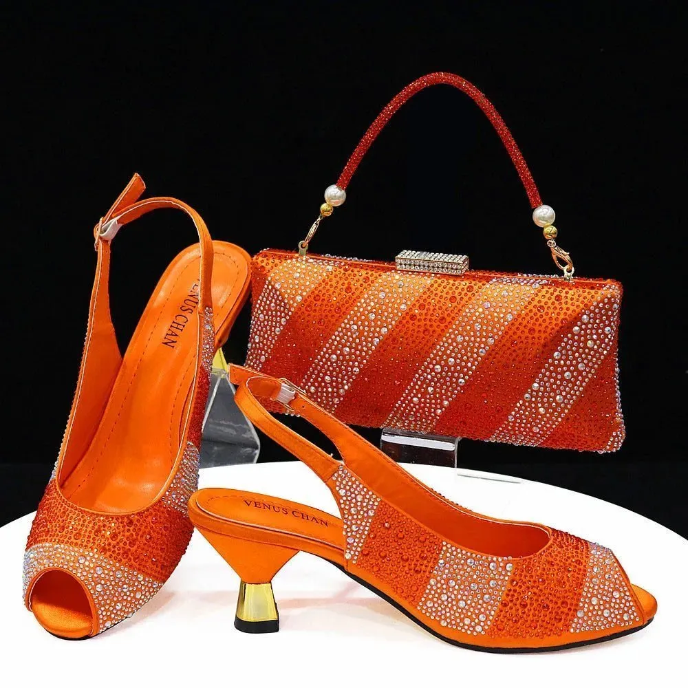 Stylish Soiree: Italian Shoes & Bag Set for Wedding Parties