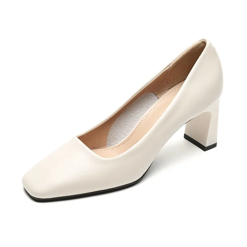 Women Casual Stylish Minimalist Chunky Heel Pumps