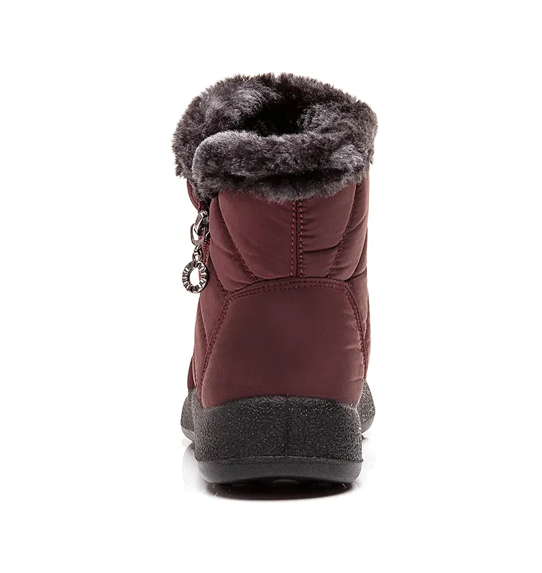 Women Fur Lined Outdoor Waterproof Cozy Snow Winter Ankle Boots 2024