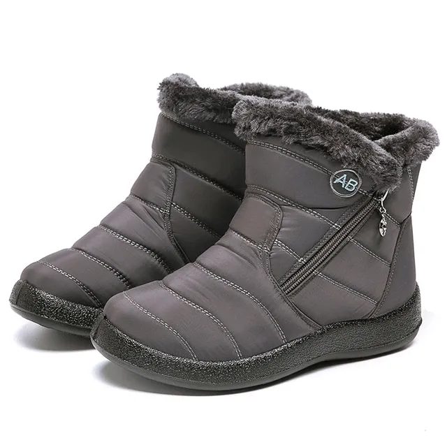 Women Fur Lined Outdoor Waterproof Cozy Snow Winter Ankle Boots 2024