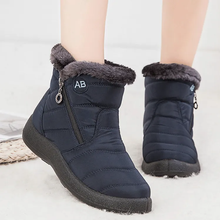 Women Fur Lined Outdoor Waterproof Cozy Snow Winter Ankle Boots 2024